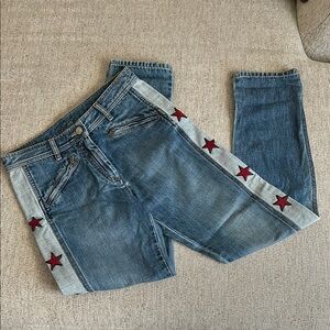 Blue Jeans with Red Star Accents